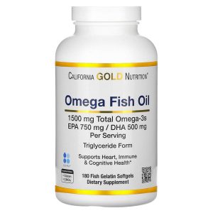 Norwegian Omega-3 Fish Oil with EPA & DHA, Natural Lemon, 180 Softgels của California Gold Nutrition