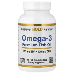 Omega-3 Premium Fish Oil, 100 Fish Gelatin Softgels, 1,100 mg per Softgel của California Gold Nutrition