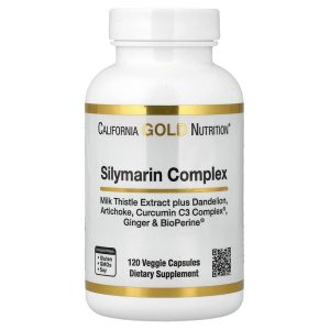 Silymarin Complex, Milk Thistle Extract plus Dandelion, Artichoke, Curcumin C3 Complex, Ginger and Bioperine, 120 Veggie Capsules của California Gold Nutrition