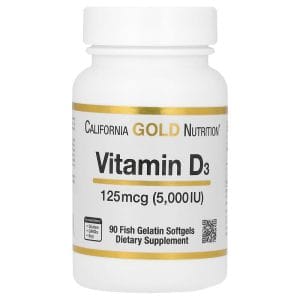 Vitamin D3 125 mcg (5,000 IU), 90 Fish Gelatin Softgels của California Gold Nutrition