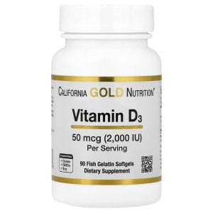 Vitamin D3 50 mcg (2,000 IU), 90 Fish Gelatin Softgels của California Gold Nutrition