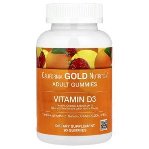 Vitamin D3 Gummies, Lemon, Orange, Strawberry, 90 Gummies, 25 mcg (1,000 IU) Per Gummy của California Gold Nutrition