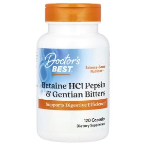 Betaine HCL Pepsin Gentian Bitters 120 Capsules của Doctor's Best