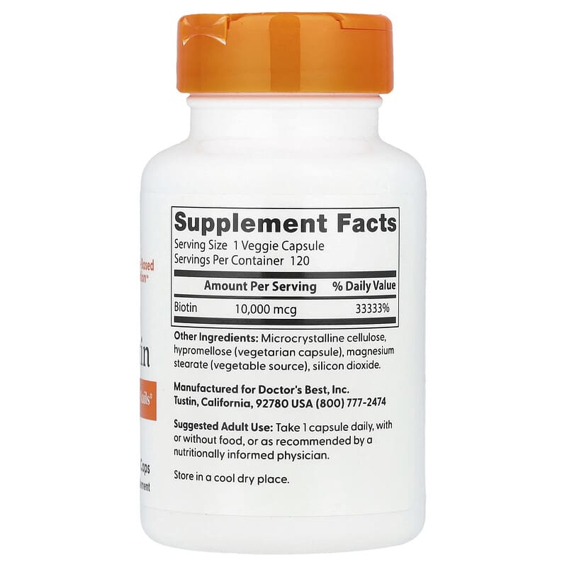 Doctor's Best Biotin 10,000 mcg, 120 Veggie Caps