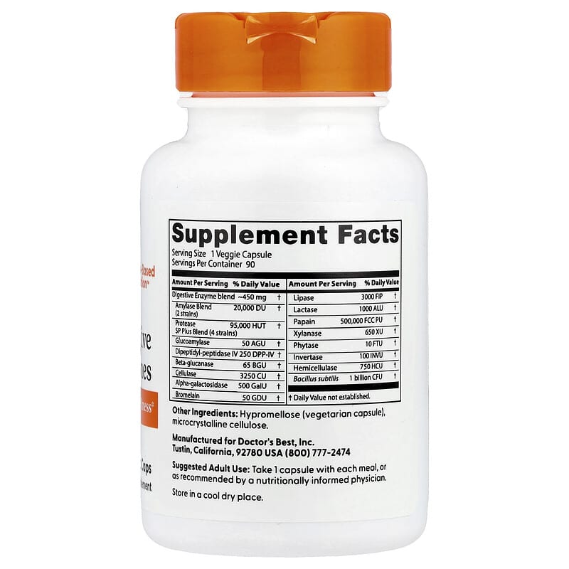 Doctor's Best Digestive Enzymes, 90 Veggie Caps