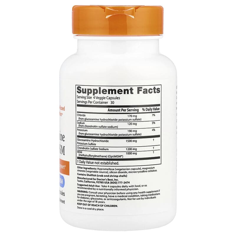 Doctor's Best Glucosamine Chondroitin MSM 120 Veggie Capsules