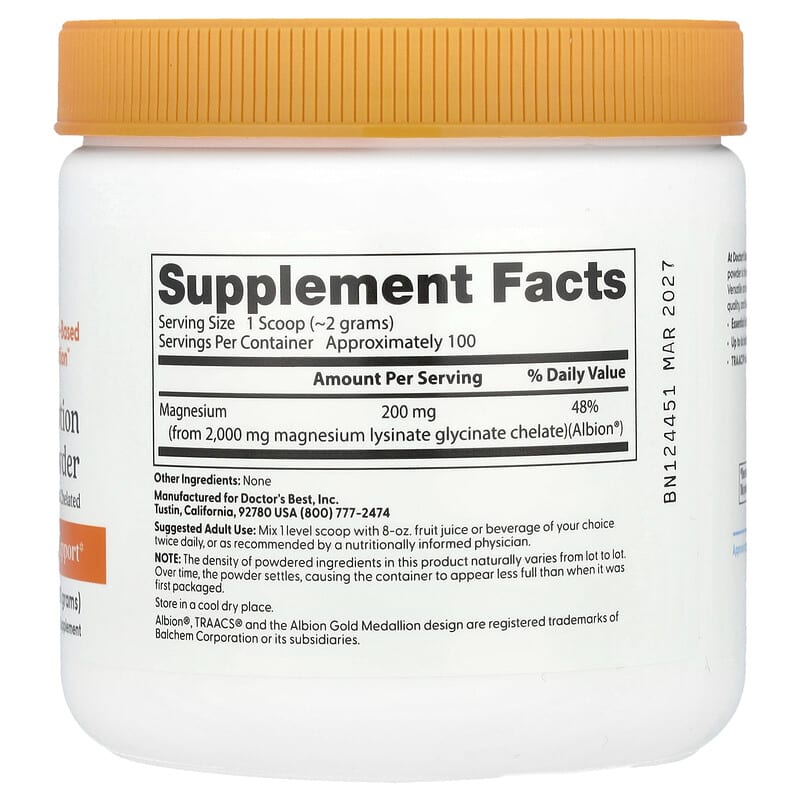 Doctor's Best High Absorption Magnesium Powder 7.1 oz (200 g)