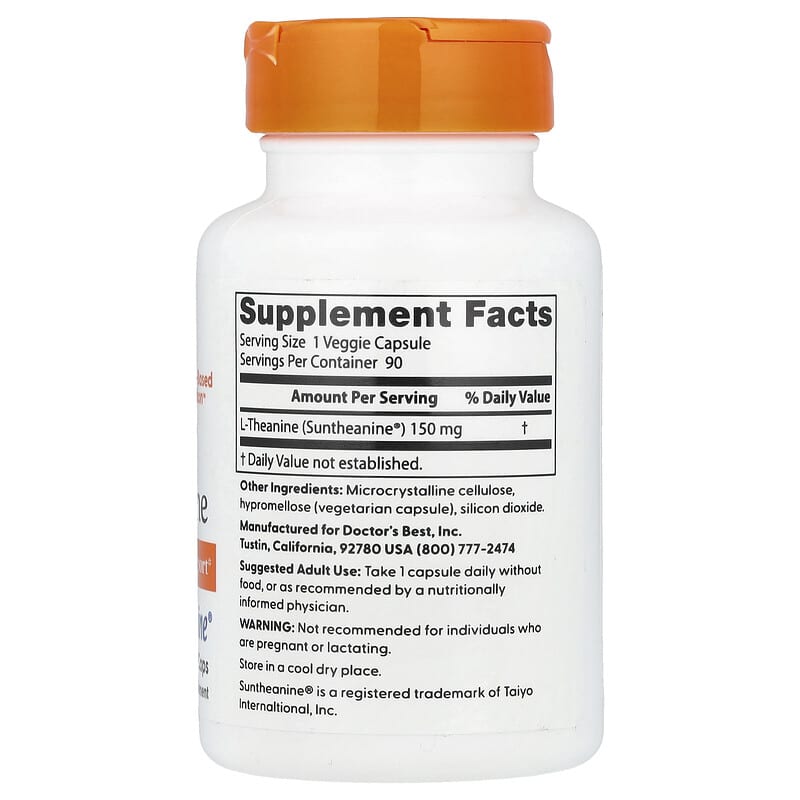 Doctor's Best L-Theanine 150 mg, 90 Veggie Caps
