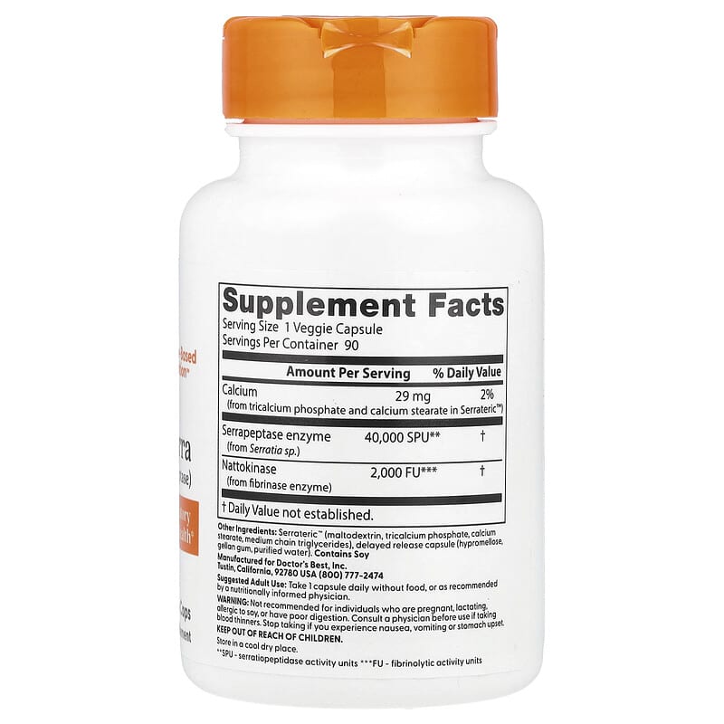Doctor's Best, Natto-Serra, 90 Veggie Caps