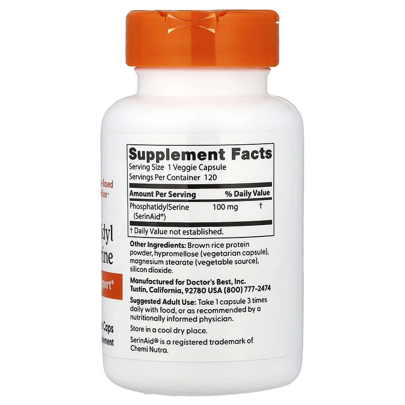 Doctor's Best Phosphatidyl Serine 100 mg, 120 Veggie Caps