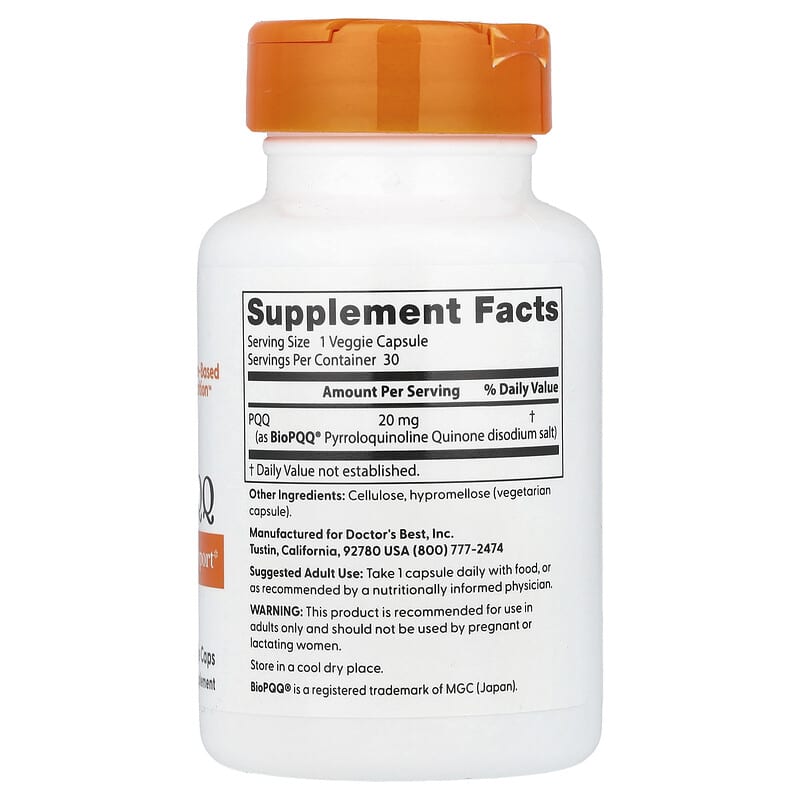 Đánh giá chi tiết PQQ 20 mg của Doctor's Best từ iHerb 2 Doctor's Best PQQ 20 mg, 30 Veggie Caps