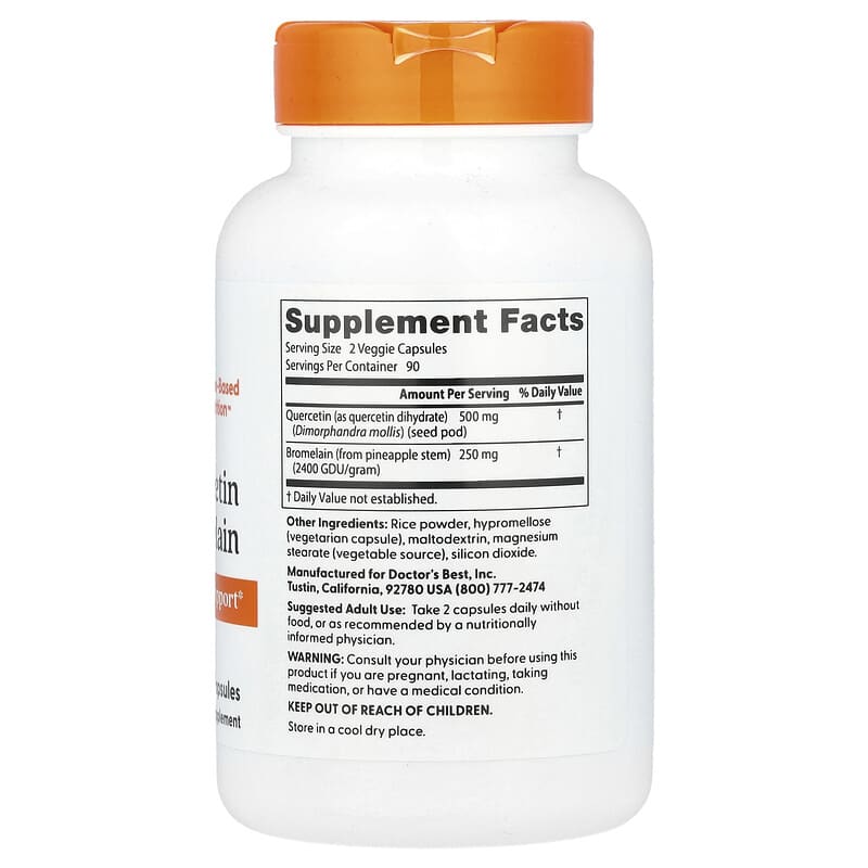 Doctor's Best Quercetin Bromelain 180 Veggie Capsules
