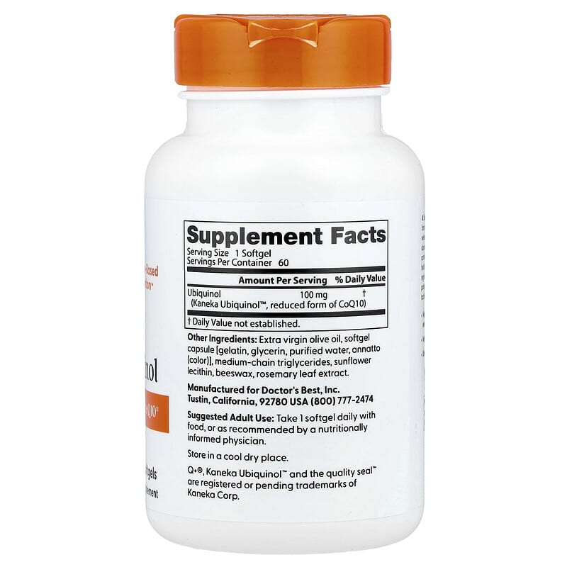Doctor's Best Ubiquinol 100 mg, 60 Softgels