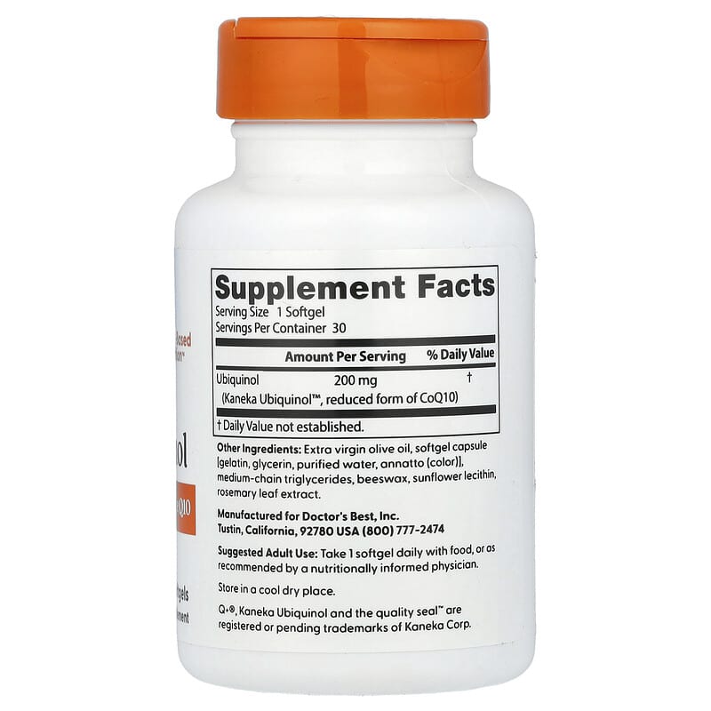 Đánh giá chi tiết Ubiquinol 200 mg của Doctor's Best từ iHerb 2 Doctor's Best Ubiquinol 200 mg, 30 Softgels