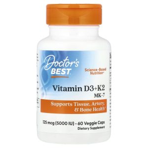 Vitamin D3 + K2 (MK-7), 60 Veggie Caps của Doctor's Best
