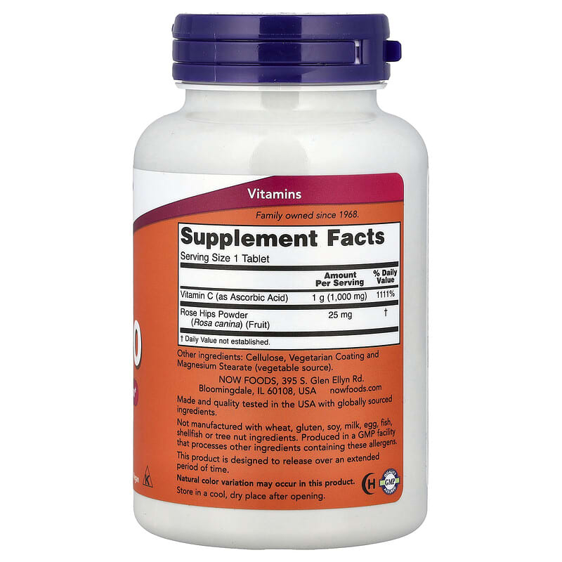 NOW Foods C-1000 with Rose Hips 100 Tablets