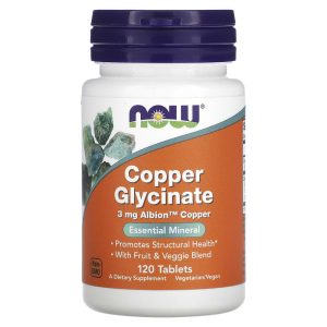 Copper Glycinate 3 mg, 120 Tablets của NOW Foods