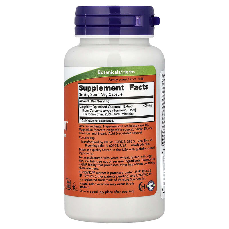 NOW Foods CurcuBrain 400 mg 50 Veg Capsules