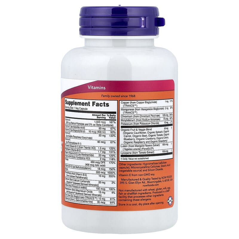NOW Foods Daily Vits Multi Vitamin & Mineral, 120 Veg Capsules