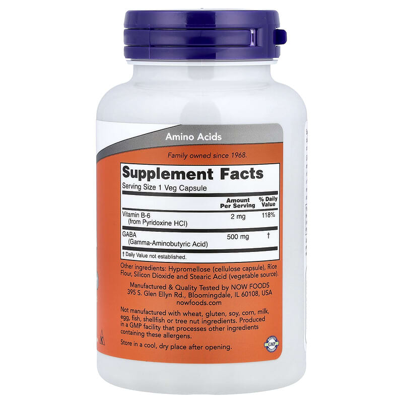 NOW Foods GABA 100 Veg Capsules