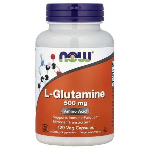 L-Glutamine 500 mg, 120 Veg Capsules của NOW Foods
