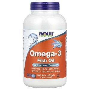 Omega-3 Fish Oil 1,000 mg, 200 Fish Softgels của NOW Foods