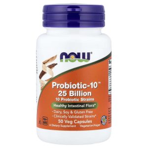 Probiotic-10 25 Billion, 50 Veg Capsules của NOW Foods