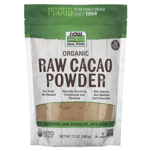 NOW Foods Real Food Organic Raw Cacao Powder, 12 oz (340 g)