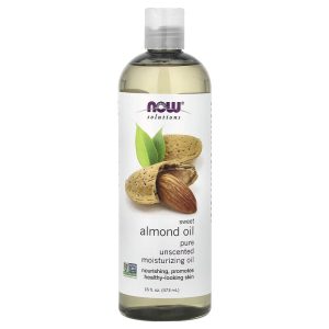 NOW Foods Solutions, Sweet Almond Oil, Pure Moisturizing Oil, Unscented, 16 fl oz (473 ml)
