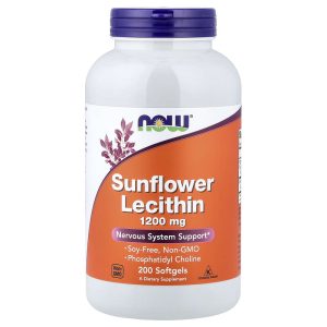 Sunflower Lecithin, 200 Softgels, 1.2 g per Softgel của NOW Foods