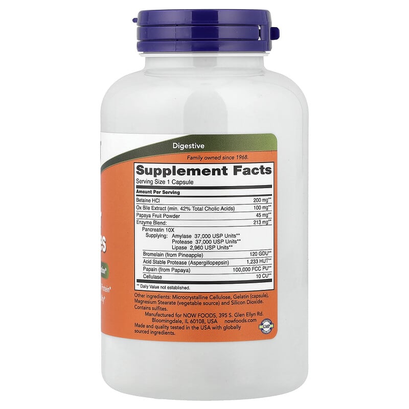 NOW Foods Super Enzymes, 180 Capsules