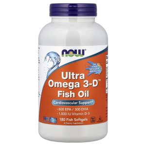Ultra Omega-3-D Fish Oil, 180 Fish Softgels của NOW Foods