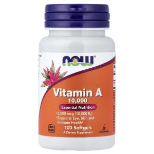 Vitamin A, 3,000 mcg (10,000 IU), 100 Softgels của Now Foods