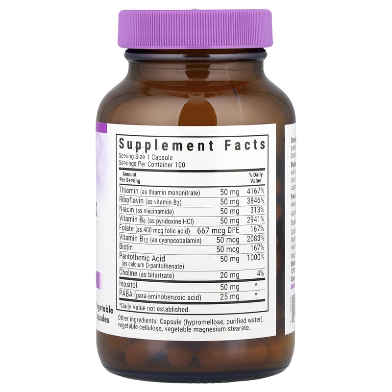Bluebonnet Nutrition B-Complex 50, 100 Vegetable Capsules