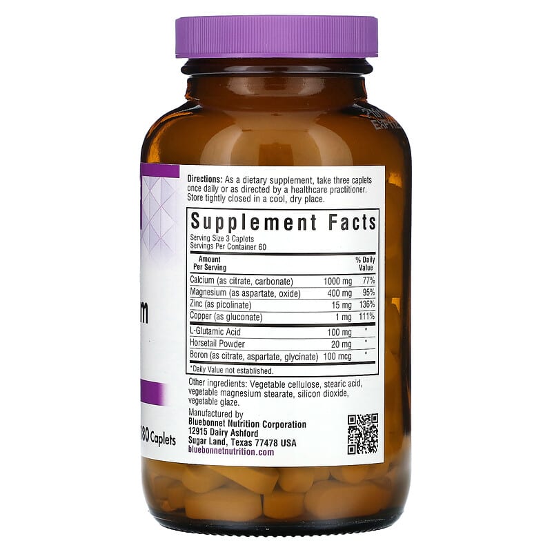Bluebonnet Nutrition Calcium Magnesium Zinc Bone Health 180 Caplets