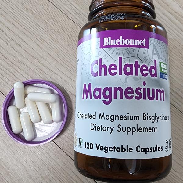 bluebonnet nutrition chelated magnesium 60 vegetable capsules 100 mg per capsule 2