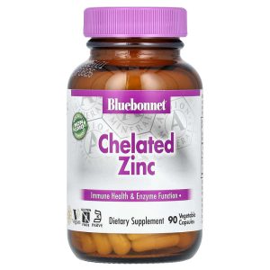Chelated Zinc, 90 Vegetable Capsules, 30 mg per Capsule của Bluebonnet Nutrition