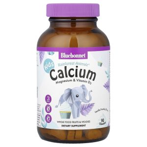 Kids Rainforest Animalz Calcium Magnesium Vitamin D3 Vanilla Frosting 90 Chewables của Bluebonnet Nutrition