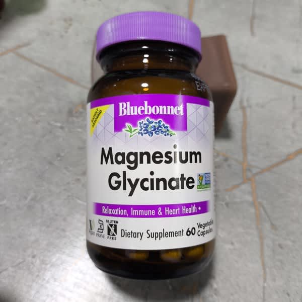 bluebonnet nutrition magnesium glycinate 60 vegetable capsules 100 mg per capsule 2
