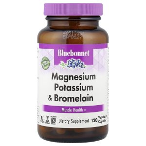 Magnesium Potassium Bromelain, 120 viên nang thực vật của Bluebonnet Nutrition
