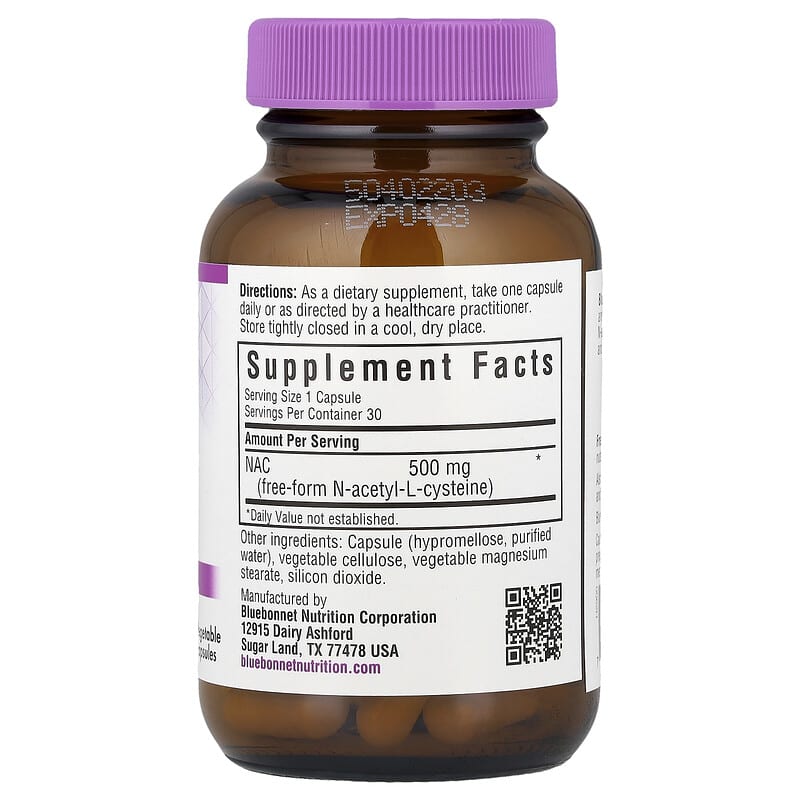 Bluebonnet Nutrition NAC 500 mg 30 Vegetable Capsule