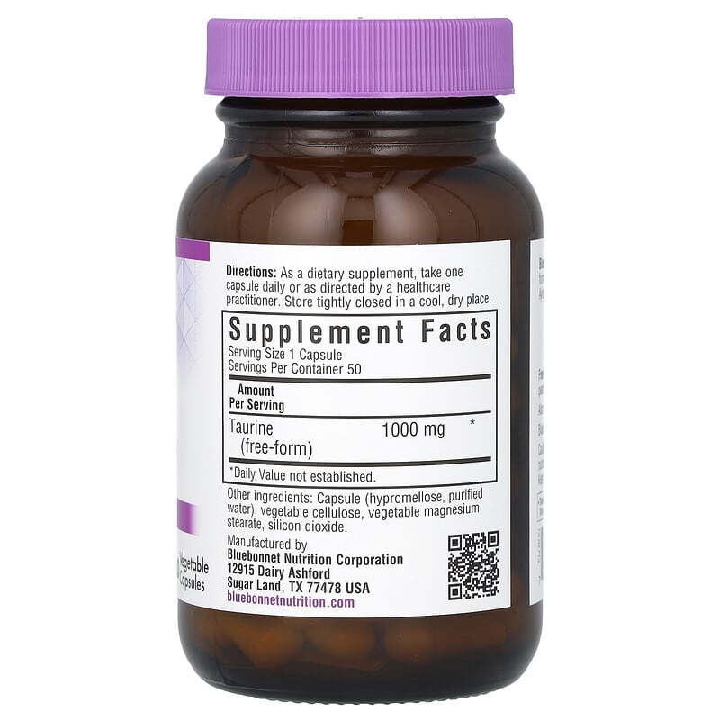 Bluebonnet Nutrition Taurine 1000 mg viên nang thực vật