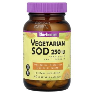 Chiết xuất dưa lưới SOD tự nhiên, 250 IU, hộp 60 viên nang thực vật của Bluebonnet Nutrition
