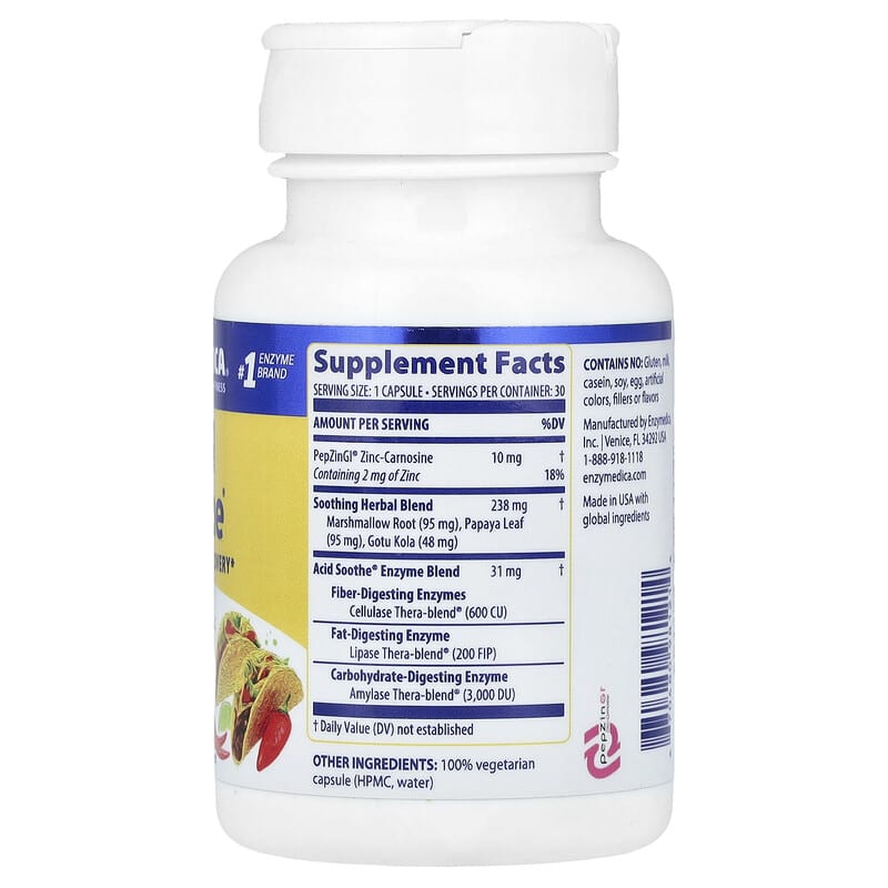 Enzymedica Acid Soothe, 30 Capsules