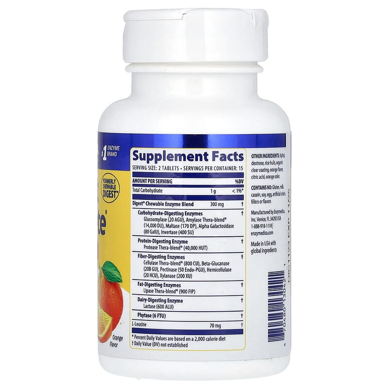 Enzymedica Chewable Digest Complete Orange 30 Tablets
