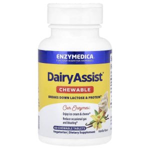 DairyAssist Chewable Vanilla, 60 Chewable Tablets của Enzymedica