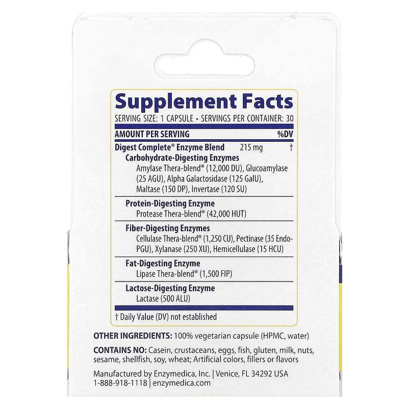 Enzymedica Digest Complete 30 Capsules