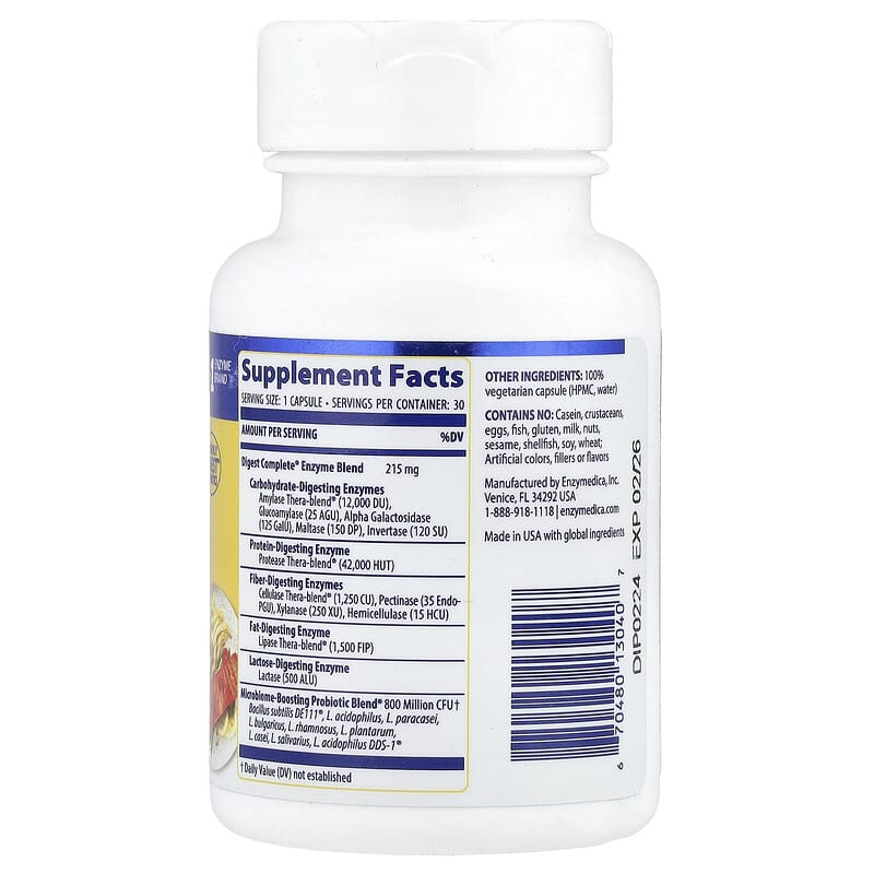 Enzymedica Digest Complete Probiotics 30 Capsules