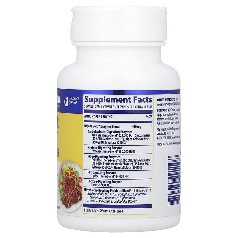 Enzymedica, Digest Gold + Probiotics, 45 Capsules