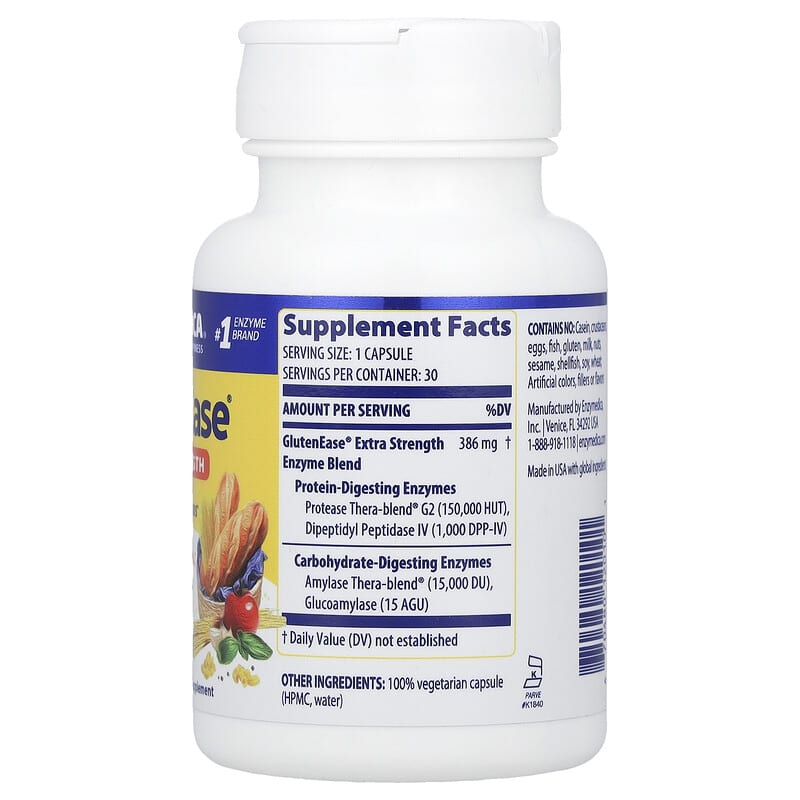 Enzymedica, Glutenease, 30 Capsules